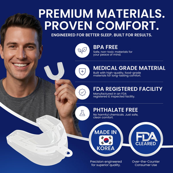 SNOR LOCK materials: BPA free, phthalate free, made in Korea, FDA cleared