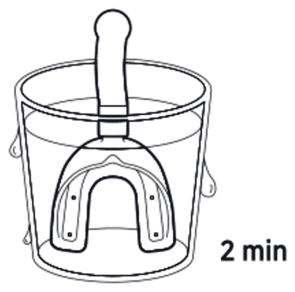 Guard on the fitting handle in cold water for 2 minutes
